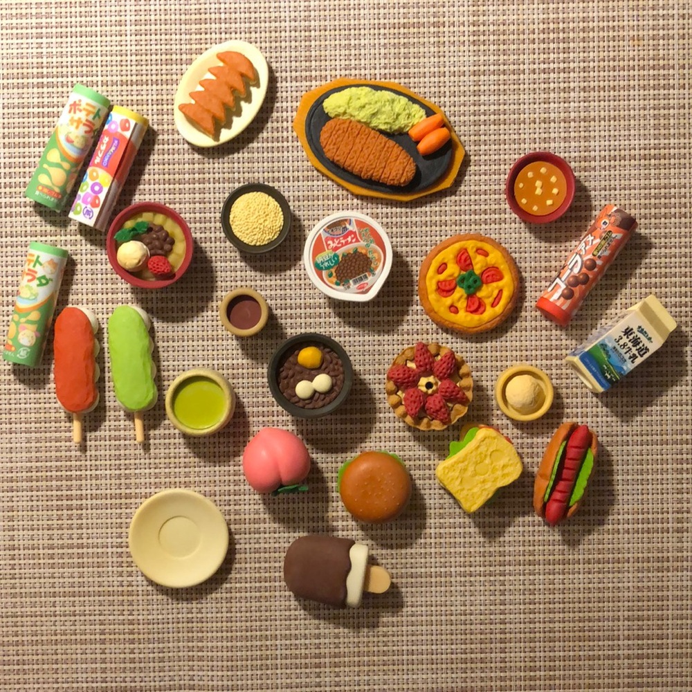 25 PIECES JAPANESE ERASER FOOD